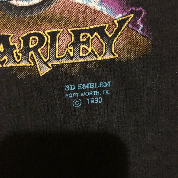 Vintage vintage 3-D emblem Harley Davidson rare T-shirt size L - Picture 2 of 6